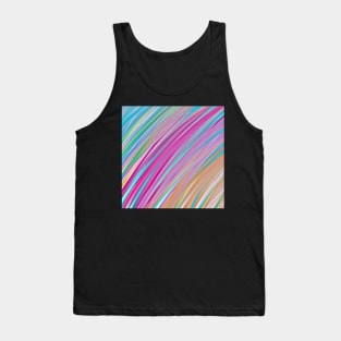 Rainbow lines print, diagonal lines with oil effect Tank Top
